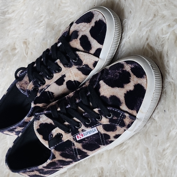 SUPERGA 2750 FANVELVETW Leopard Sneakers Unisex Men's 7 Women's 8.5 - Picture 5 of 11